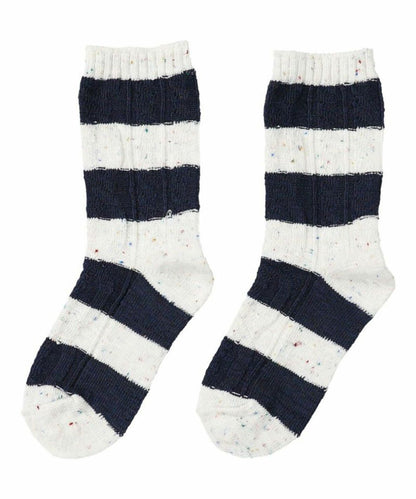 Cotton Cable Striped Socks