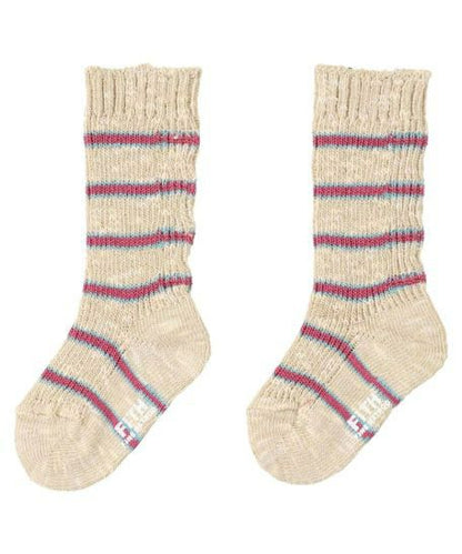 Rib Slab Striped Socks