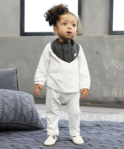 Baby Feather Knit and Double Gauze Long Sleeve Tee