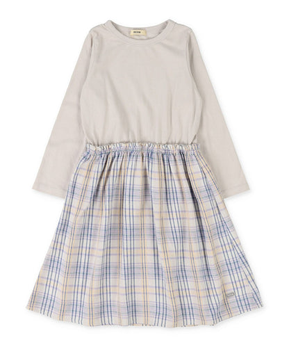 Cotton Jersey and Frannel Checked Dress