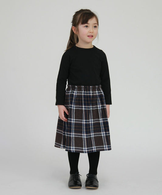 Cotton Jersey and Frannel Checked Dress