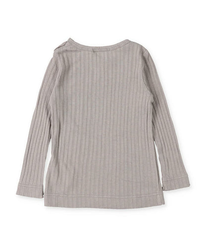 Baby Cashmere Wool Cotton Rib Long Sleeve Tee