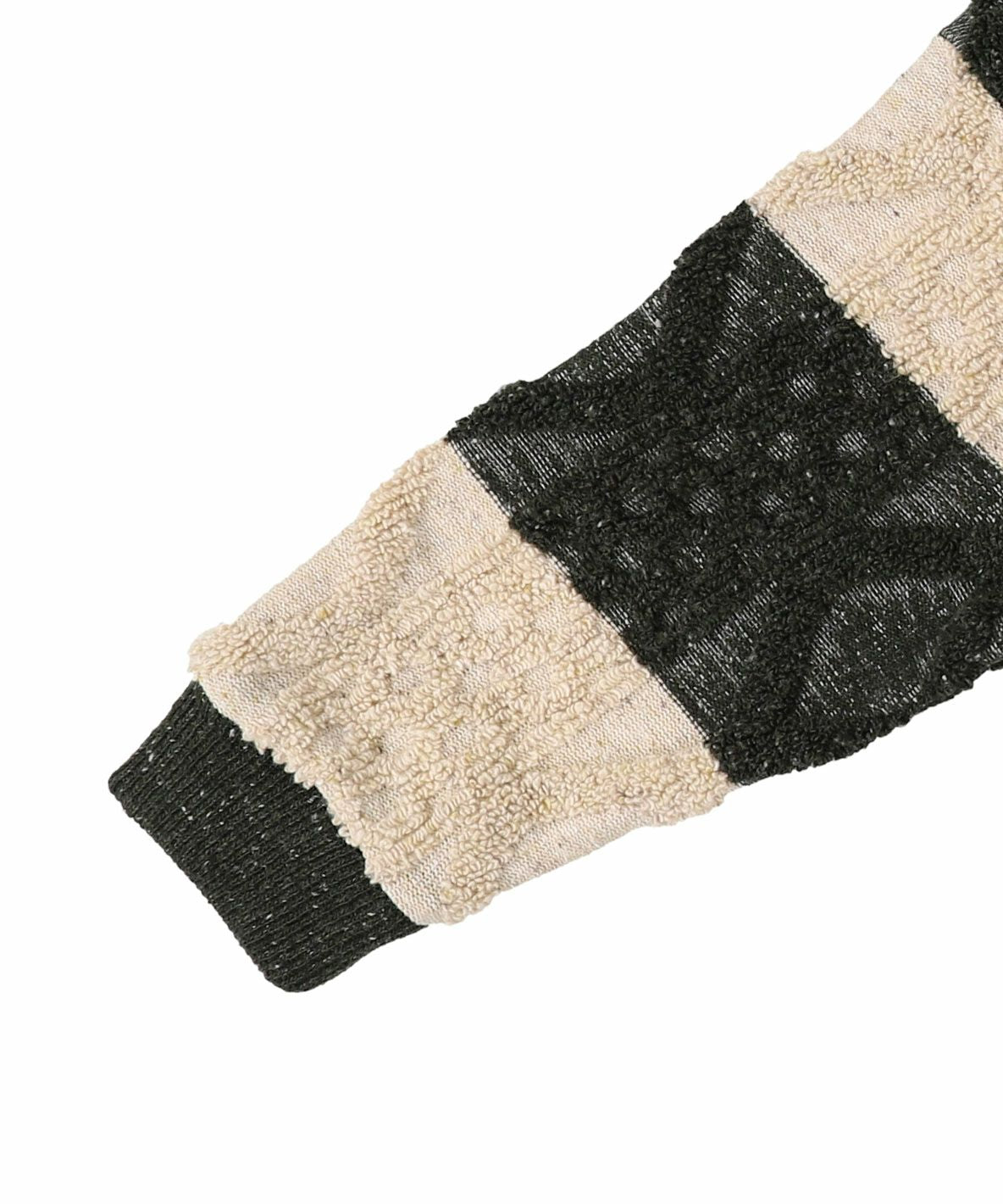 Cable Pile Jacquard Striped Hi-neck Pullover