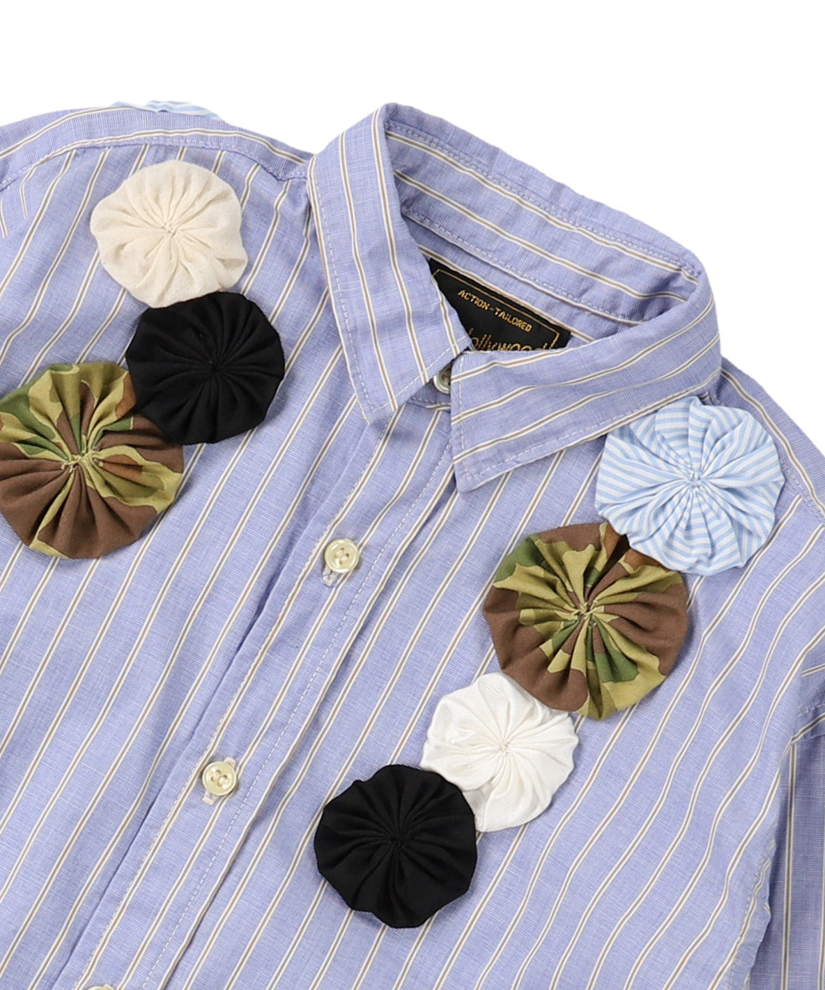 London Striped Yo-yo Quilt Shirt