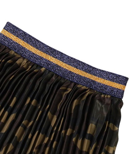 Camouflage Print Pleats Skirt