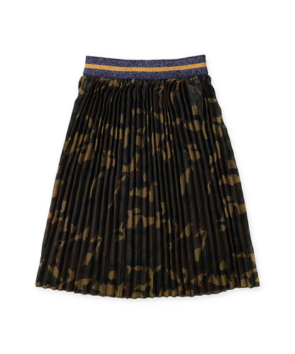 Camouflage Print Pleats Skirt