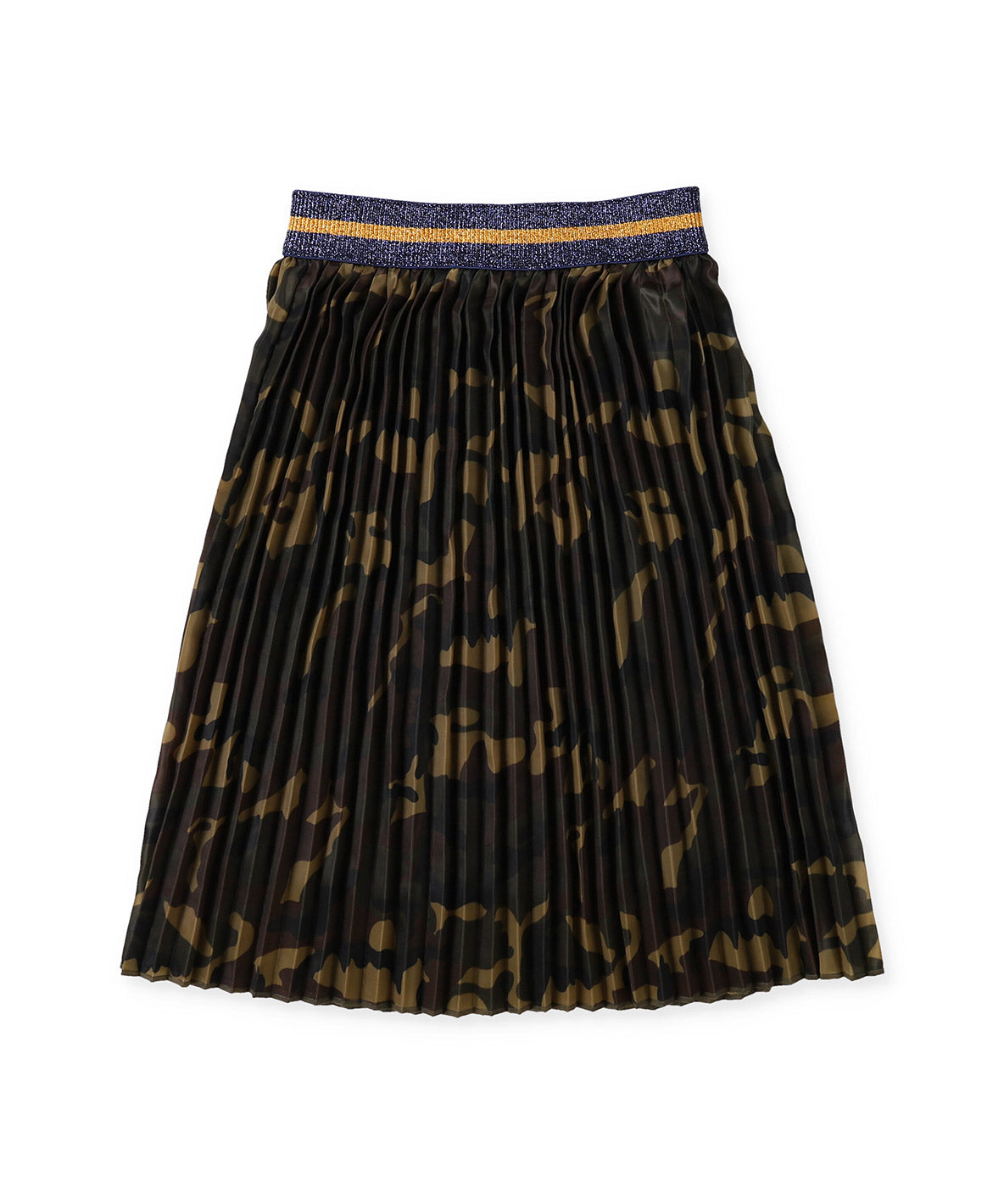 Camouflage Print Pleats Skirt