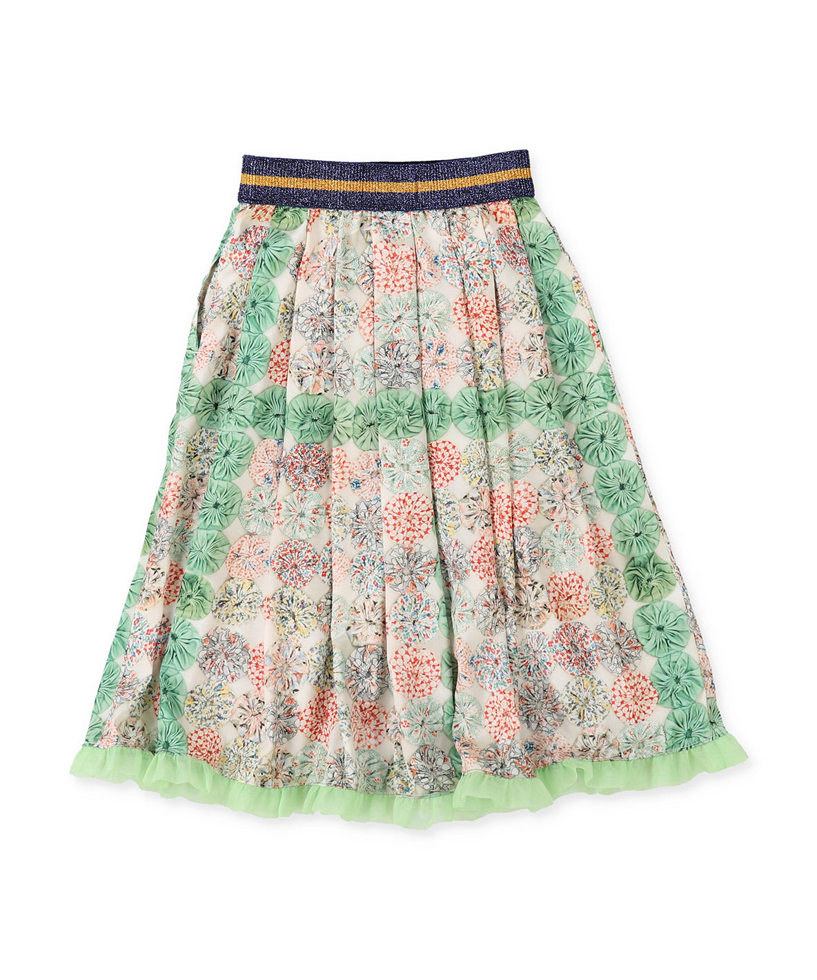 Antique Yo-yo Print Skirt
