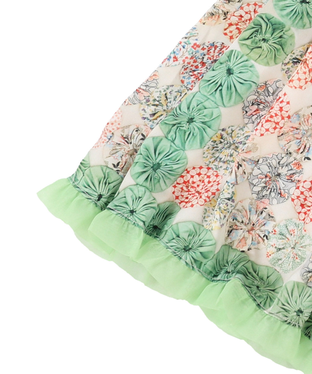 Antique Yo-yo Print Skirt