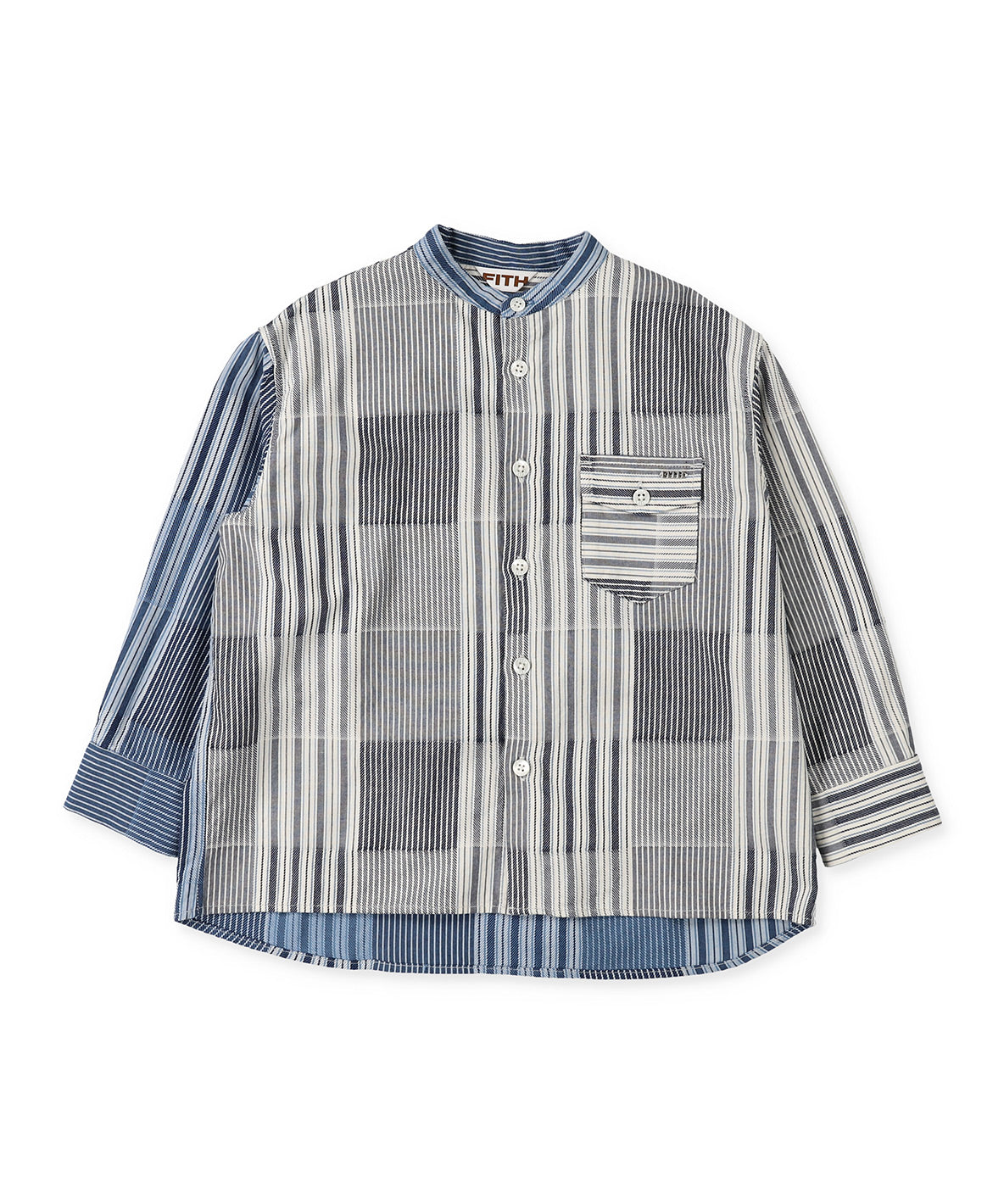 Dice-weave Striped Shirt
