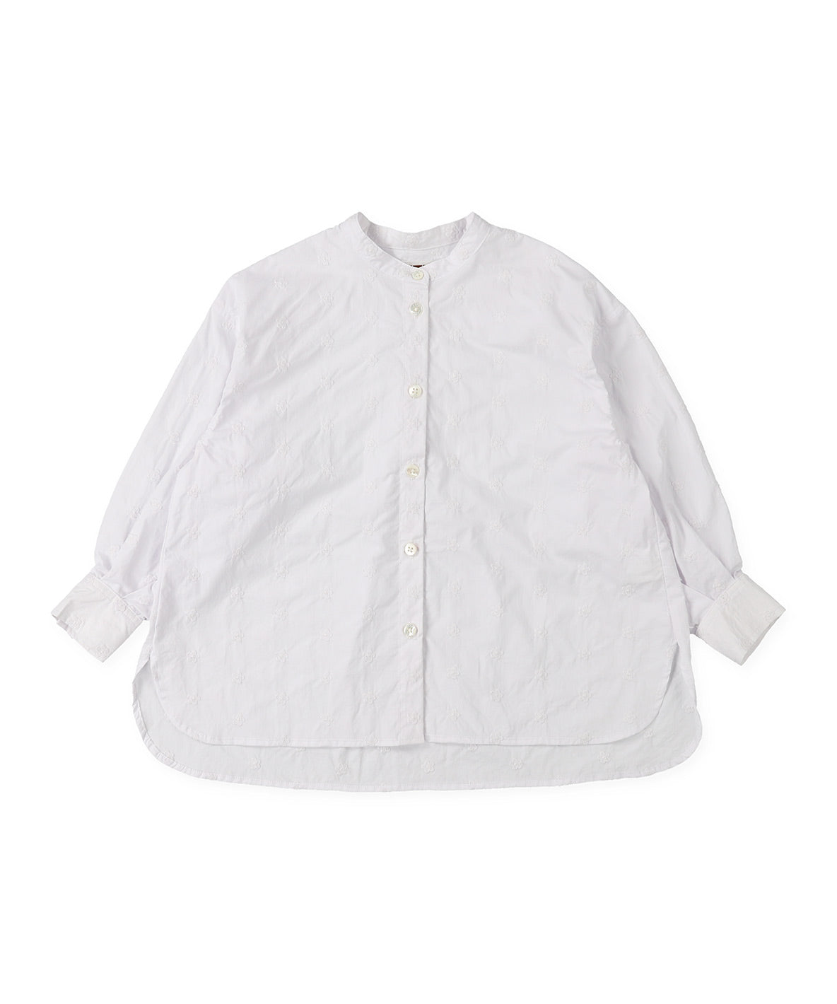 Floral Embroidery Collar Shirt