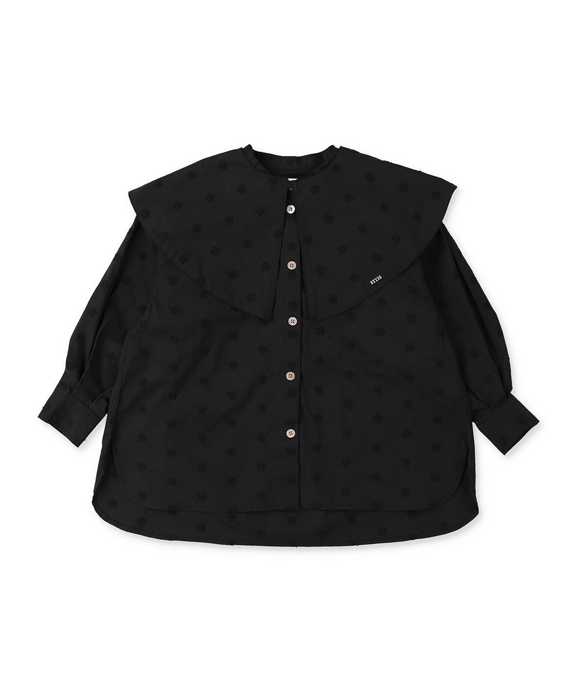 Floral Embroidery Collar Shirt