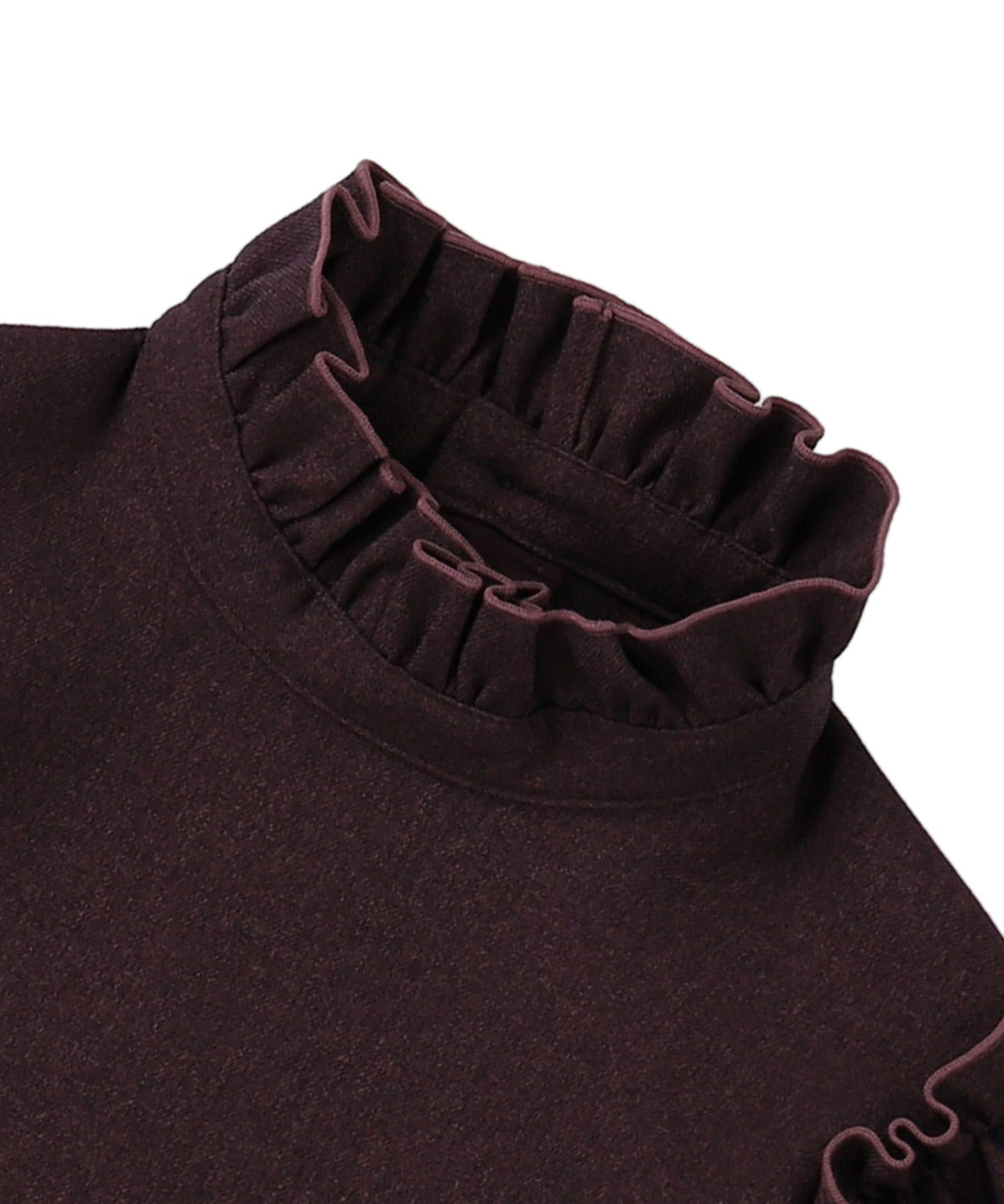 Mottled Serge Stretch Ruffled Blouse