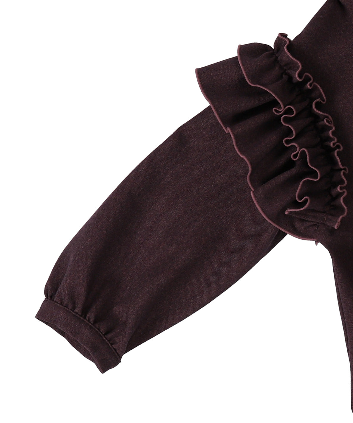 Mottled Serge Stretch Ruffled Blouse