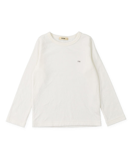 Feather Knit and Double Gauze Long Sleeve Tee