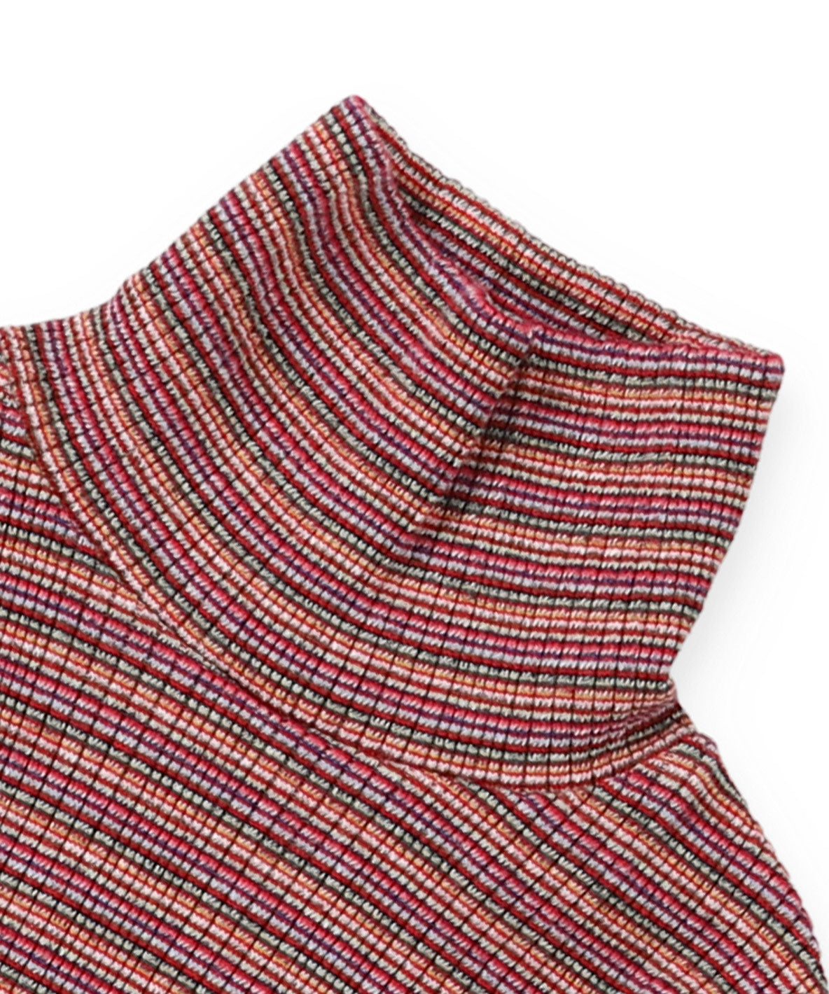 Random Multi Striped Highneck Long Sleeve Tee