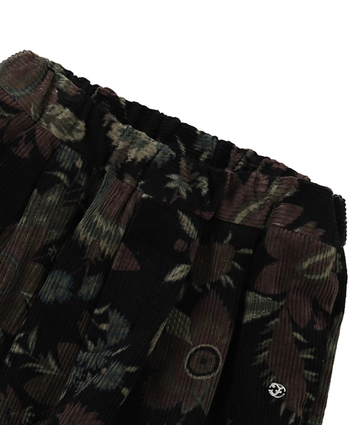 Botanical Print Corduroy Pants