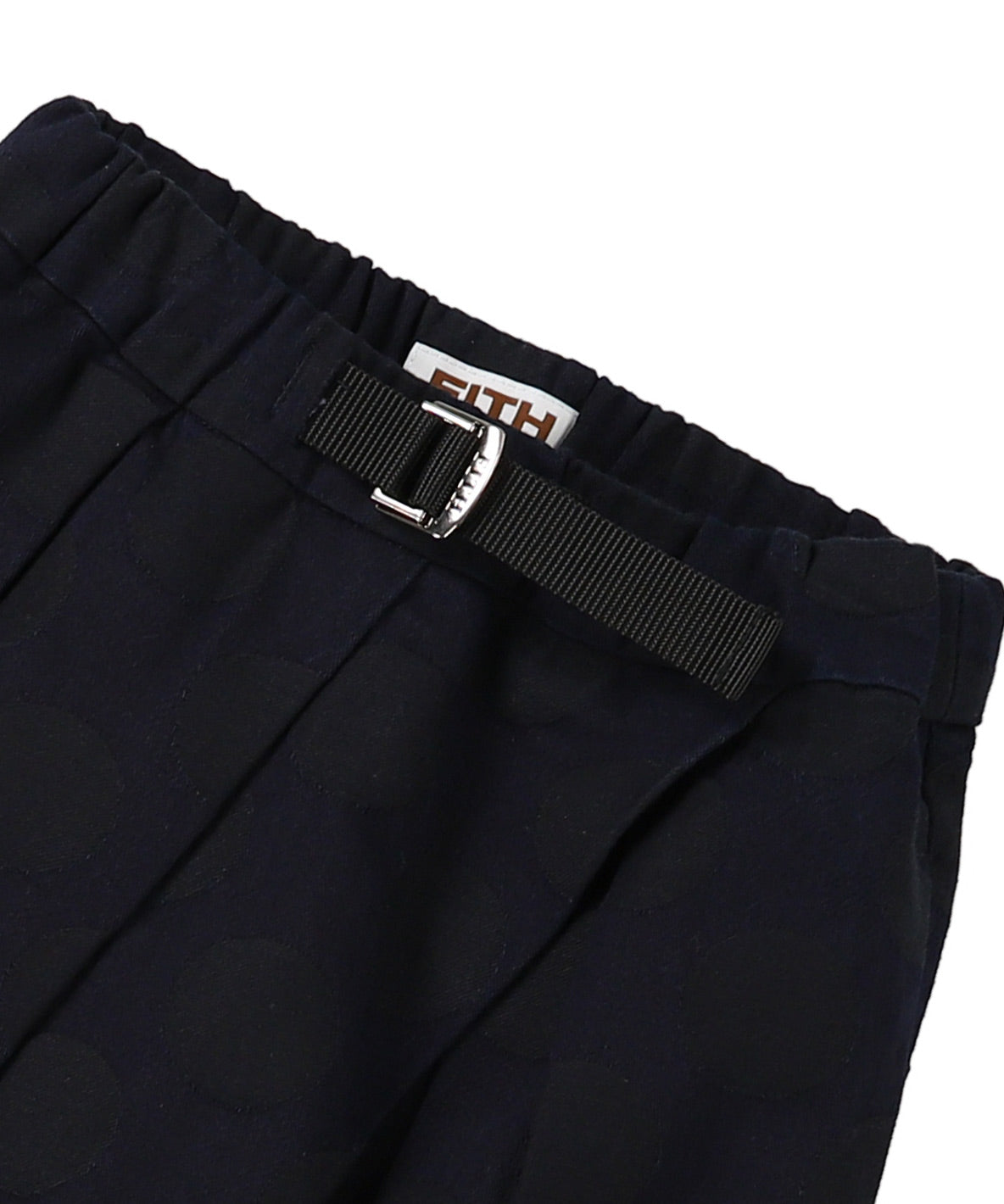 Denim and Coin Dot Jacquard Assymetry Pants