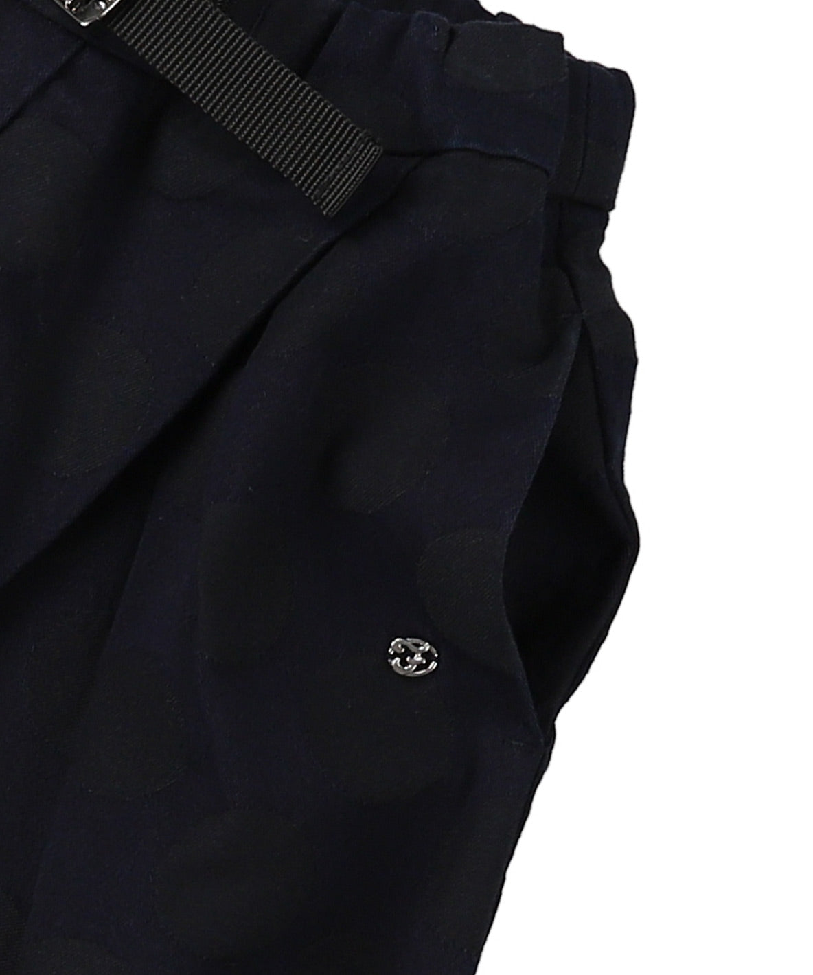 Denim and Coin Dot Jacquard Assymetry Pants