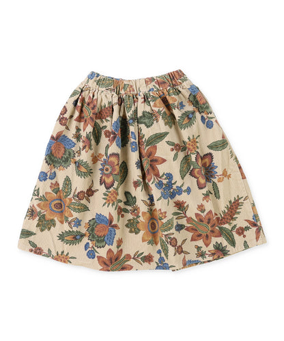 Botanical Print Corduroy Skirt