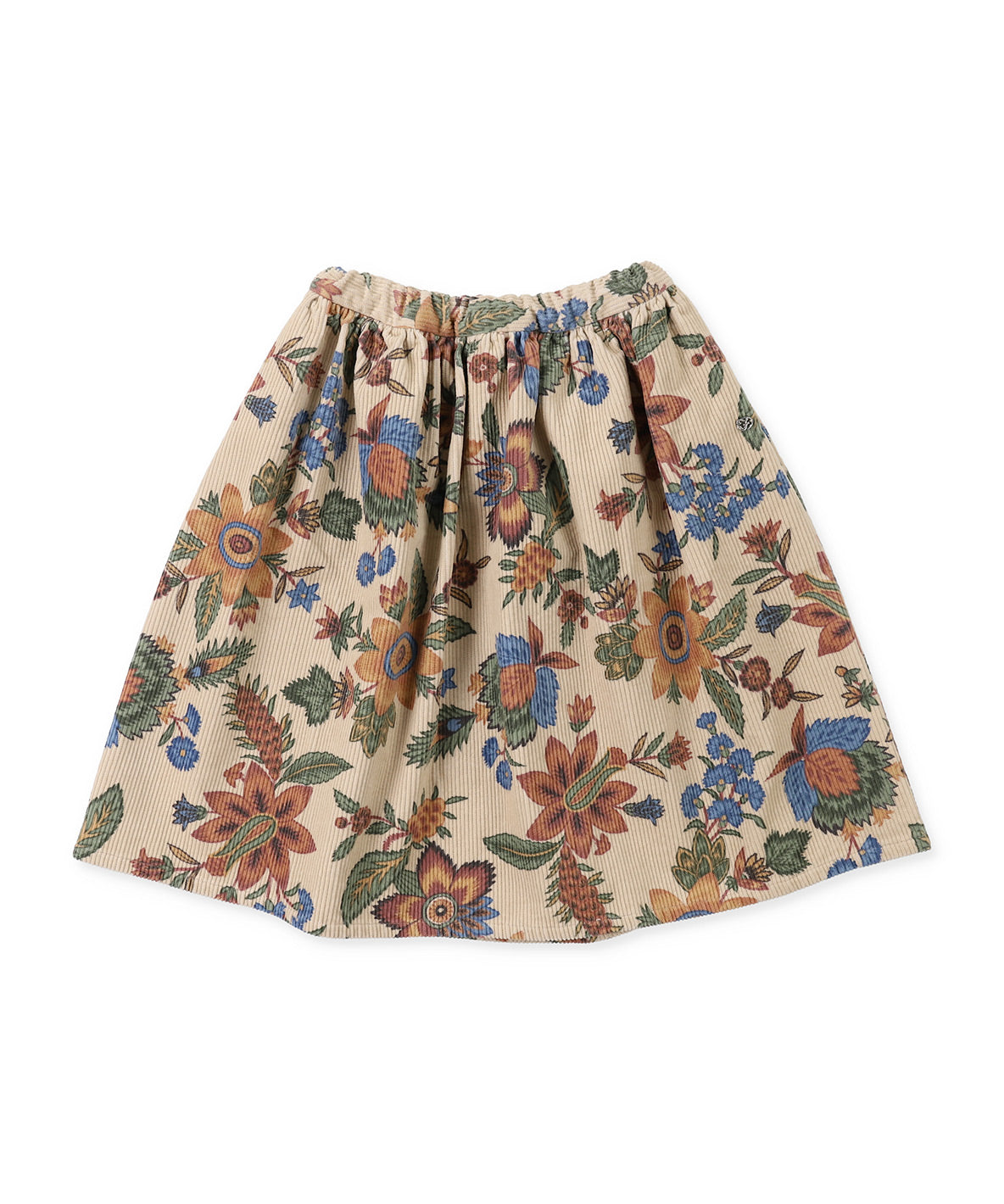 Botanical Print Corduroy Skirt
