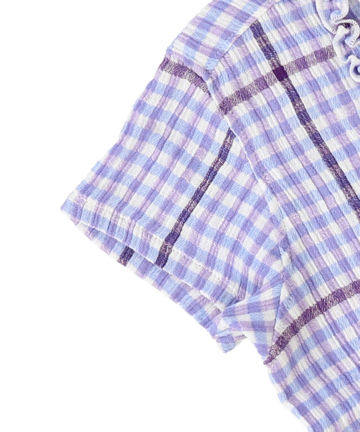 Frill Gingham Plaid Shirt