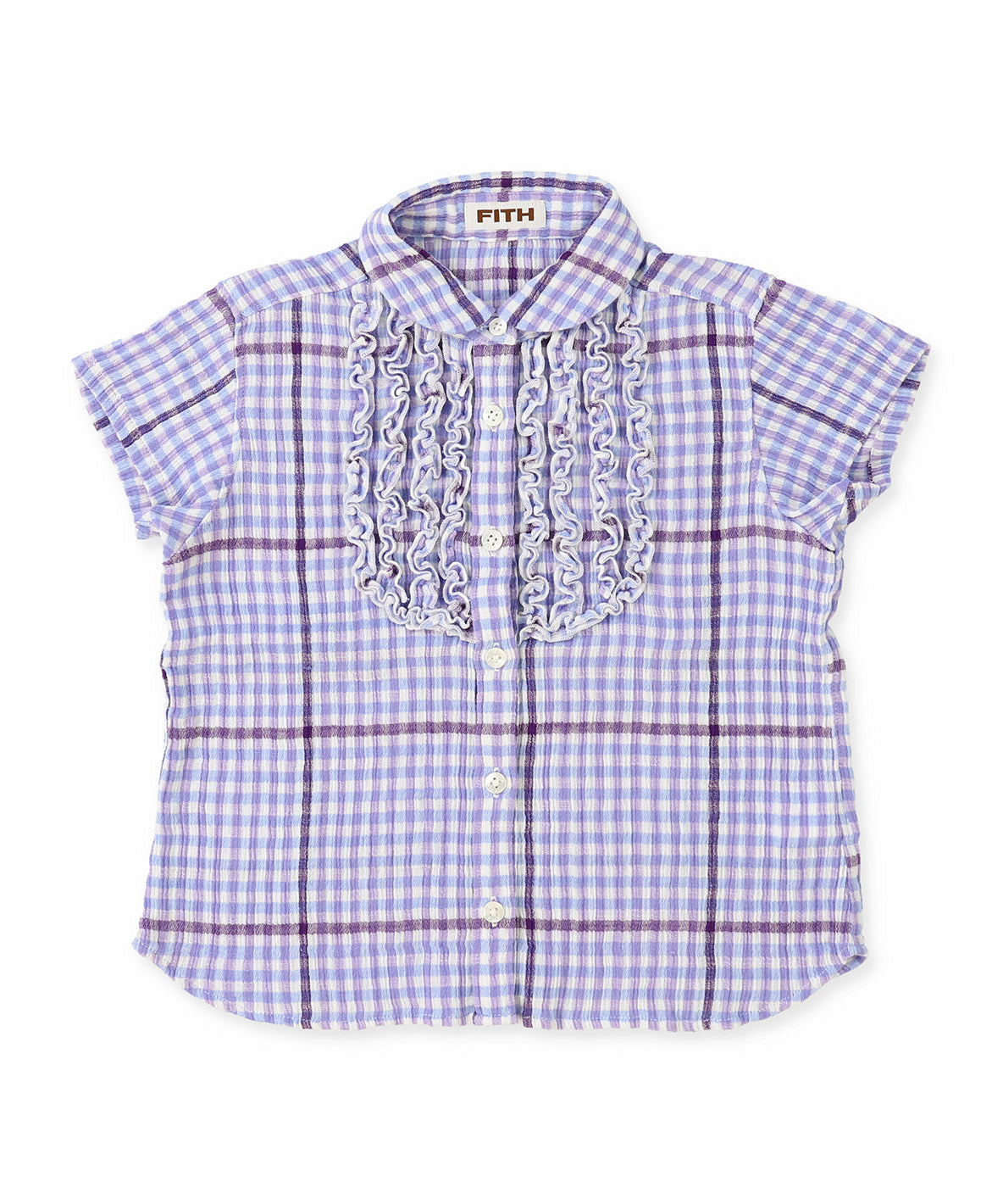 Frill Gingham Plaid Shirt