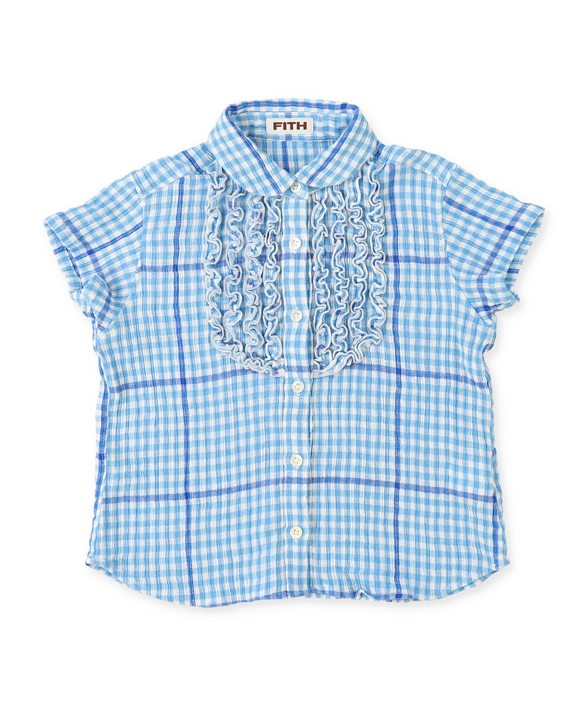 Frill Gingham Plaid Shirt