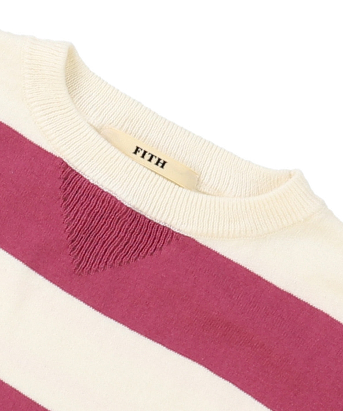 Cotton Knit Striped Long Sleeve Tee