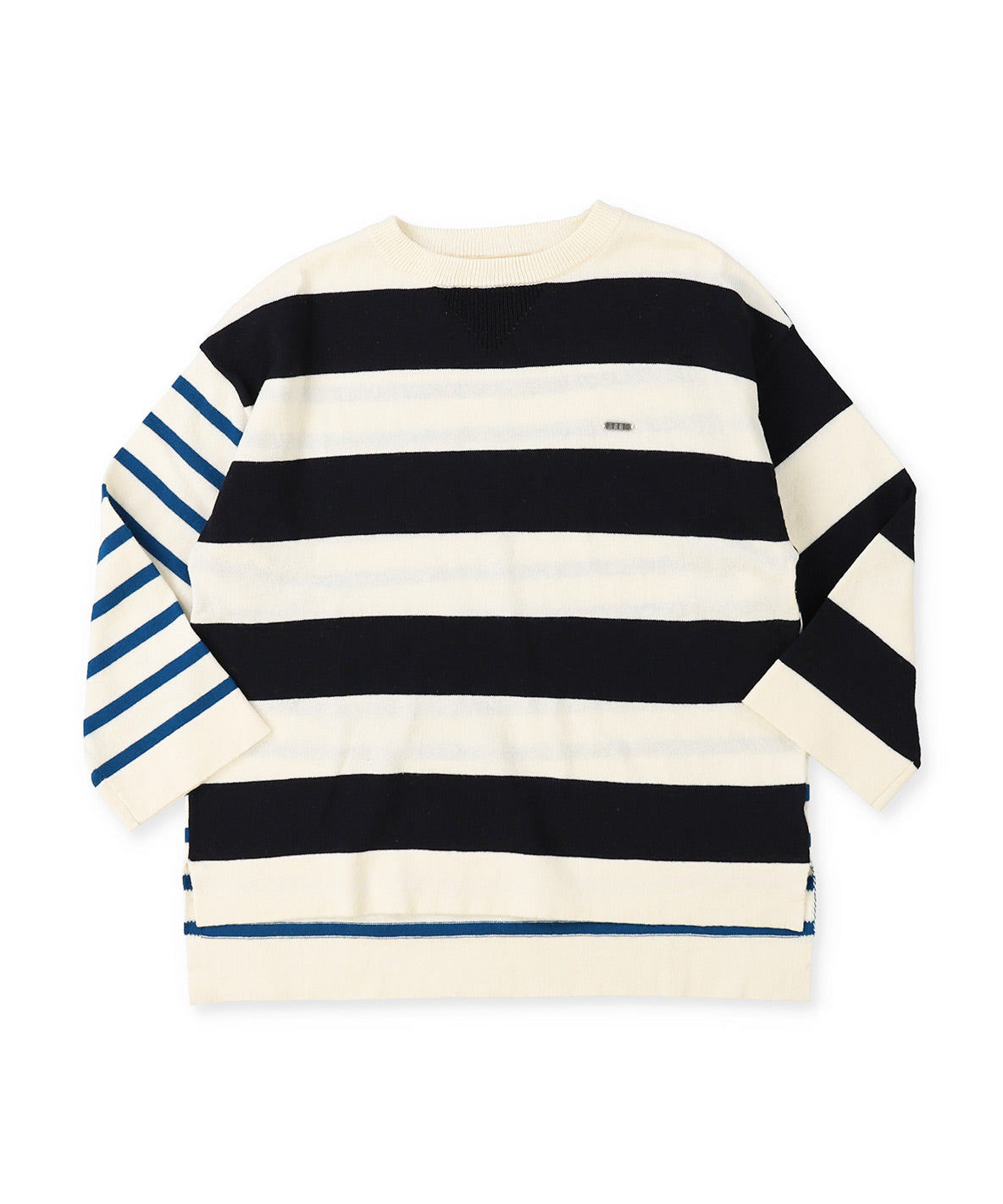 Cotton Knit Striped Long Sleeve Tee