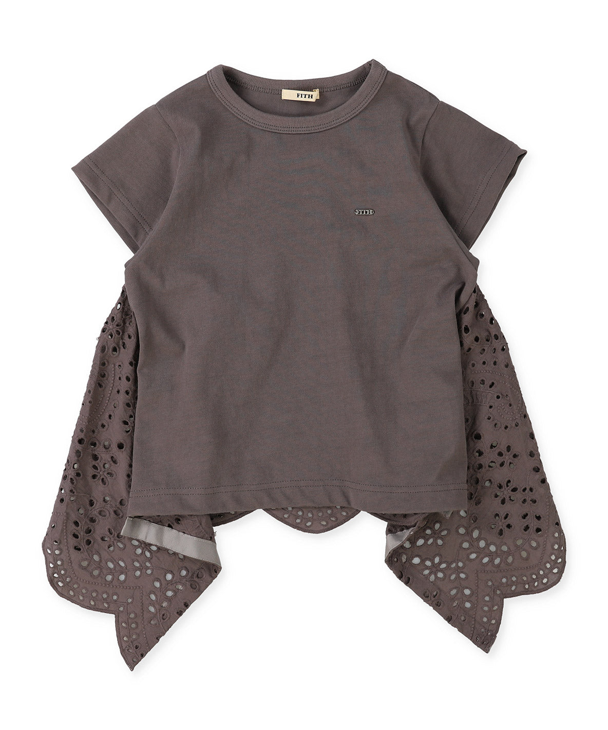 Smooth Cotton Jersey and Cutwork Lace Tee