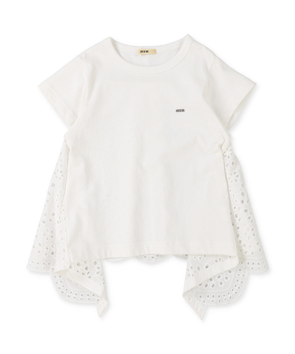 Smooth Cotton Jersey and Cutwork Lace Tee