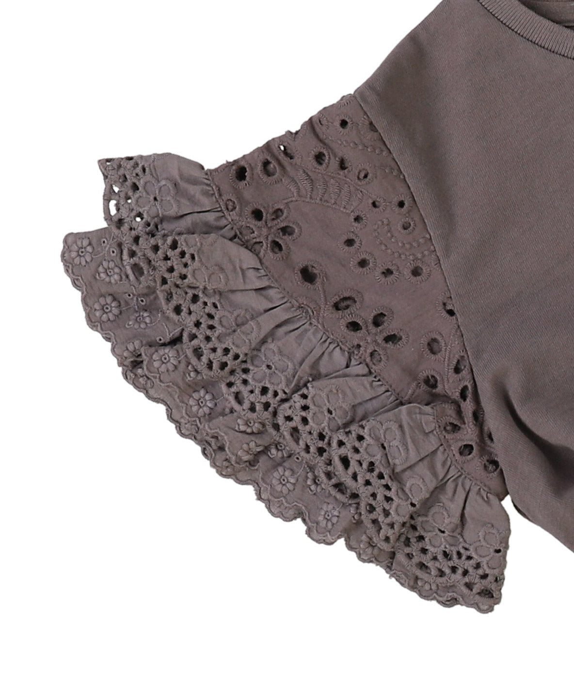 Smooth Cotton Jersey and Frill Sleeve Tee