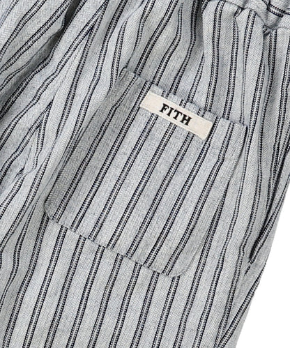 Indigo Herringbone Striped Pants