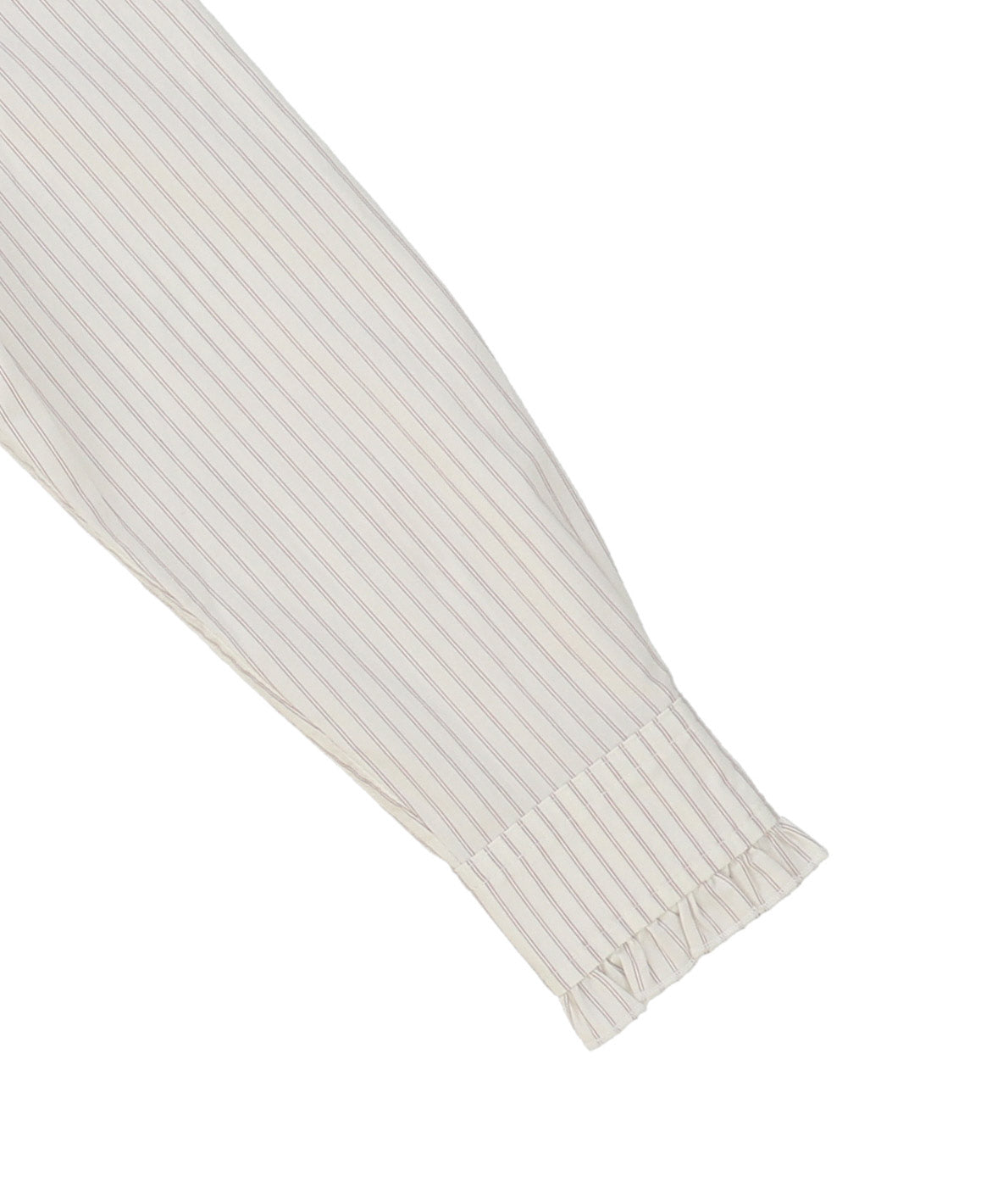 Poplin Striped Ruffle Blouse