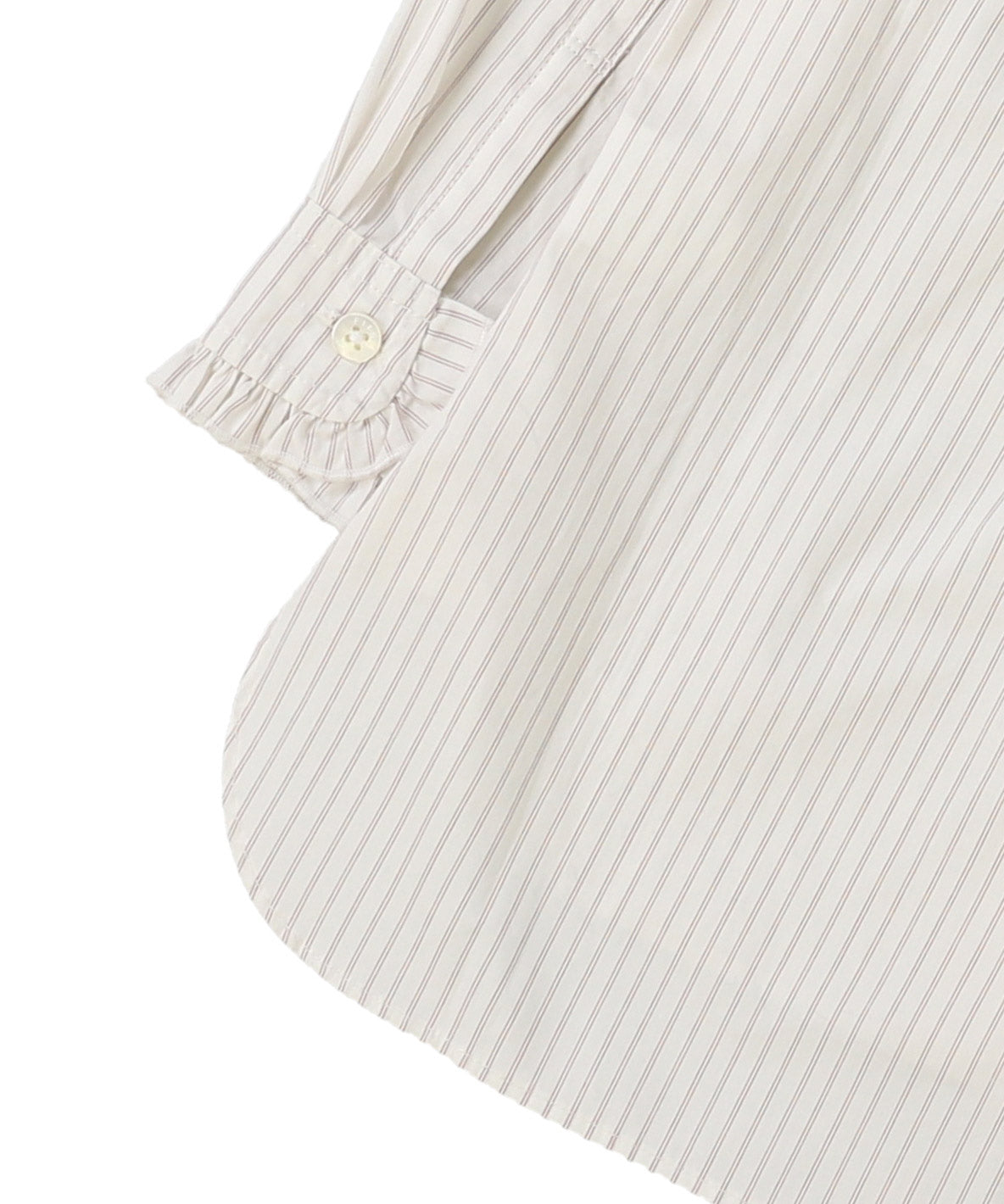 Poplin Striped Ruffle Blouse