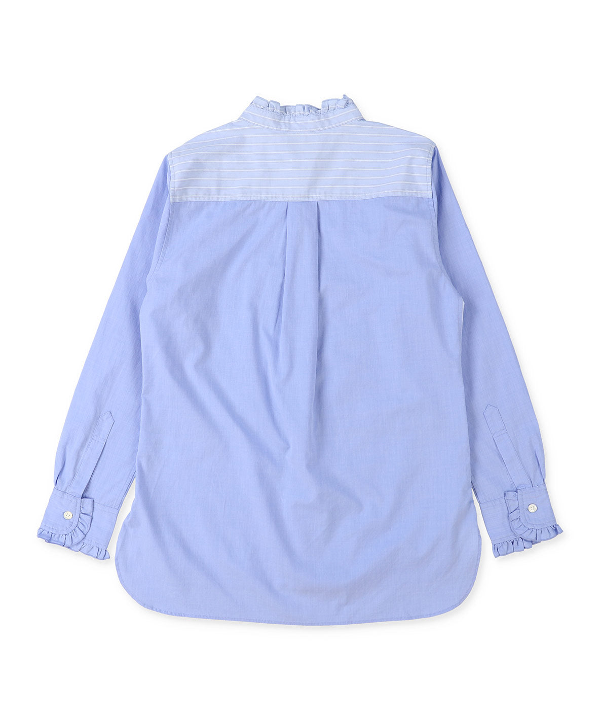Poplin Striped Ruffle Blouse(LADIES)