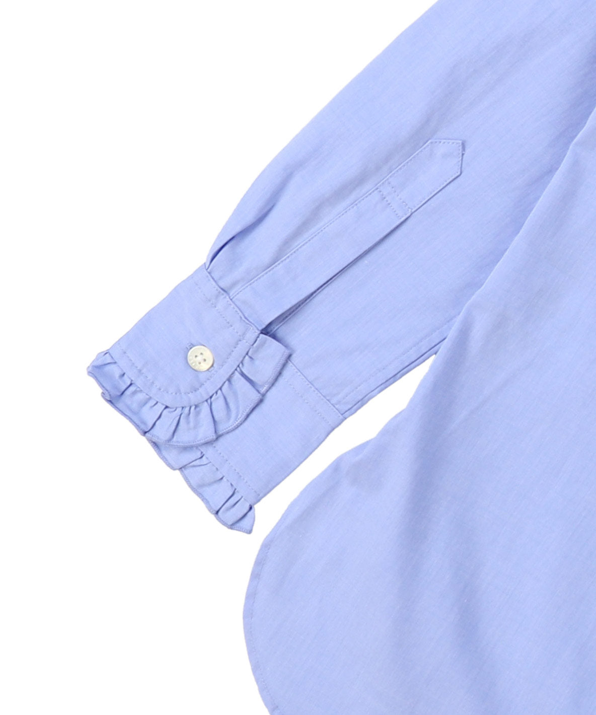 Poplin Striped Ruffle Blouse(LADIES)