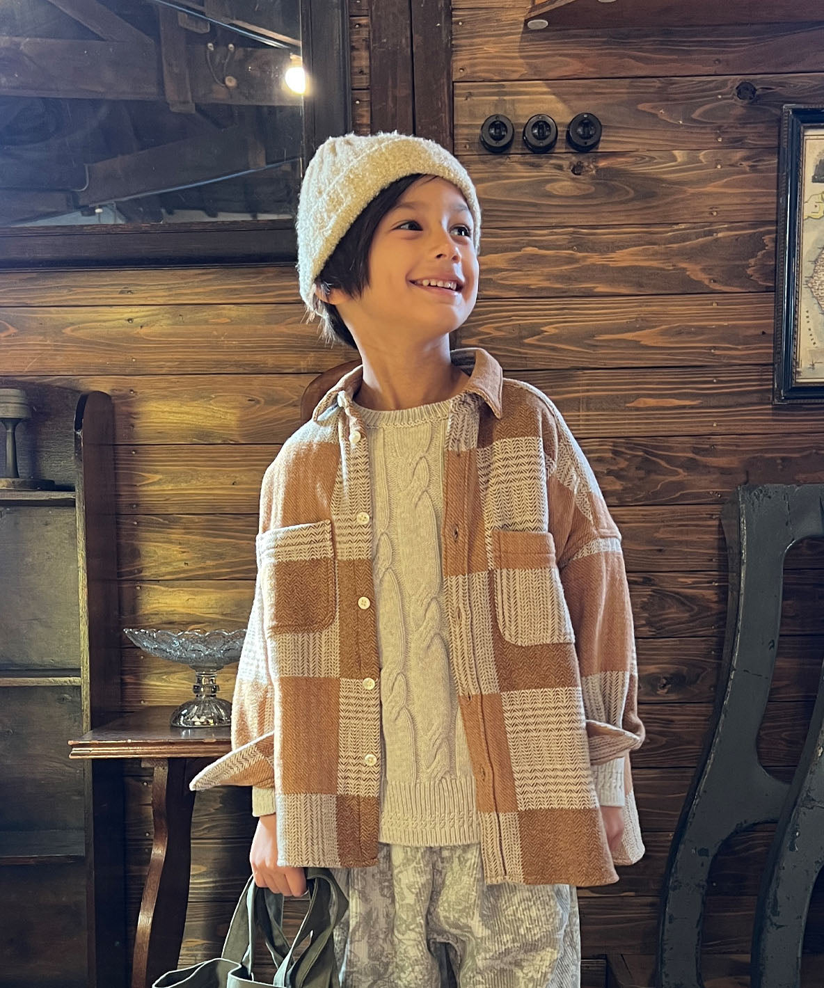 Tweed Cotton Plaid Shirt