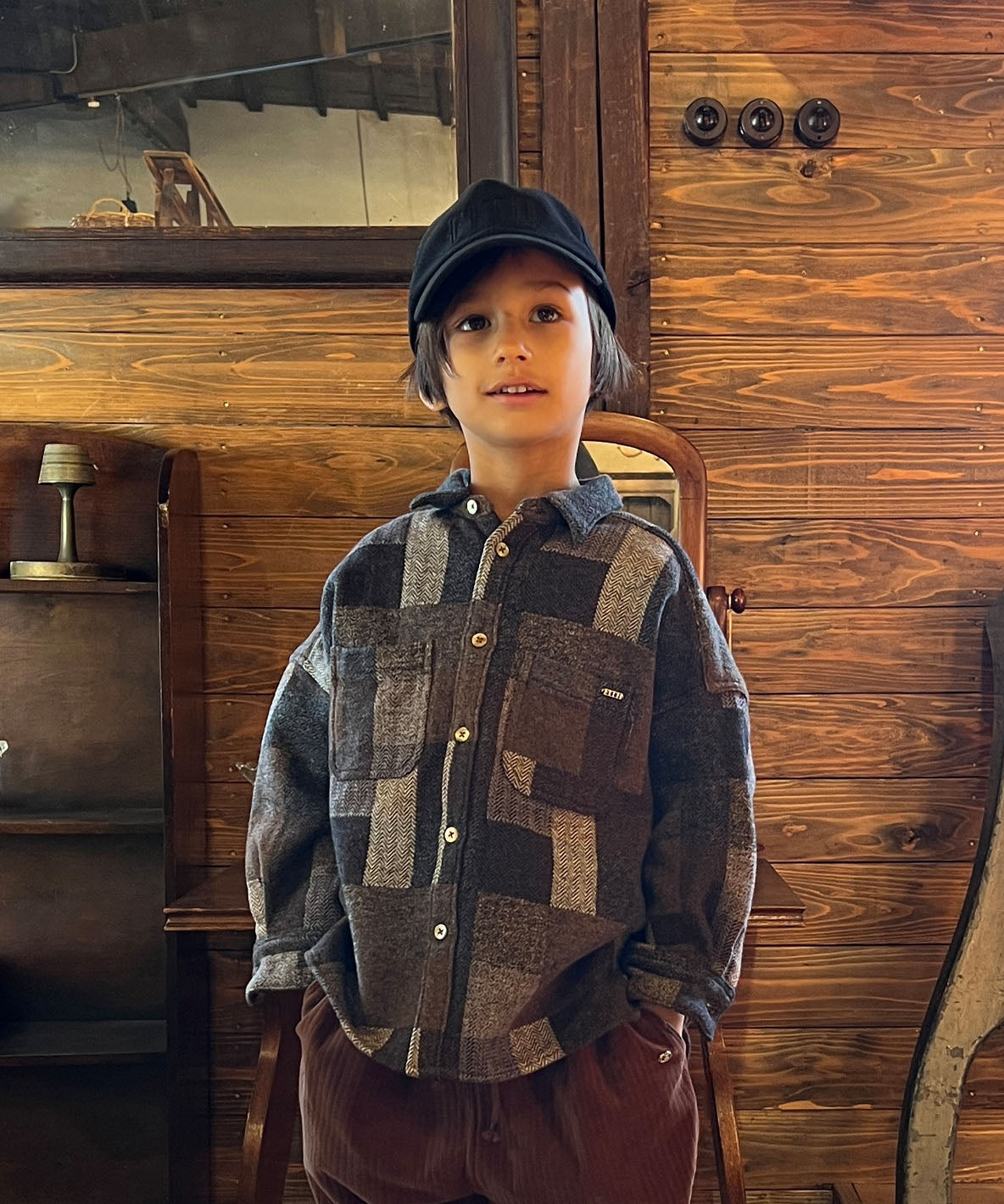 Tweed Cotton Plaid Shirt