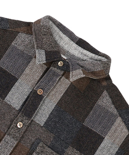 Tweed Cotton Plaid Shirt(LADIES)