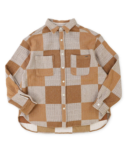 Tweed Cotton Plaid Shirt(LADIES)