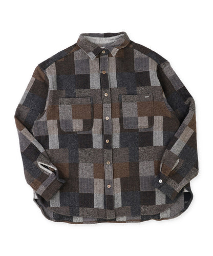 Tweed Cotton Plaid Shirt(LADIES)