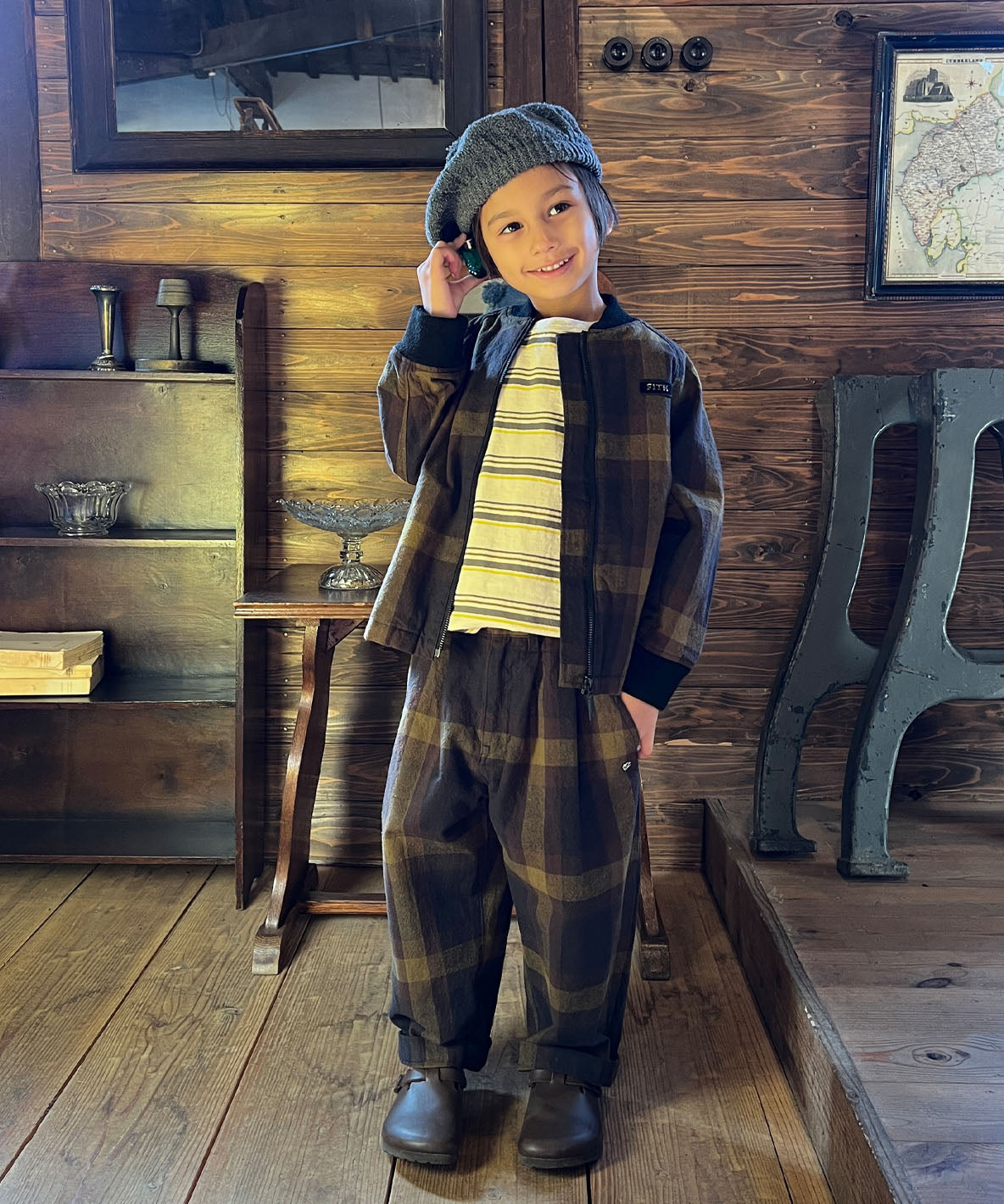 Cotton Nep Plaid Blouson