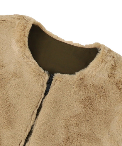 Reversible Taffeta Fur Vest(LADIES)