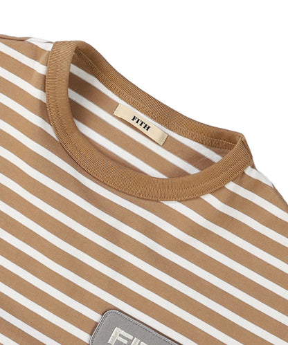 Striped Patch Long Sleeve Tee