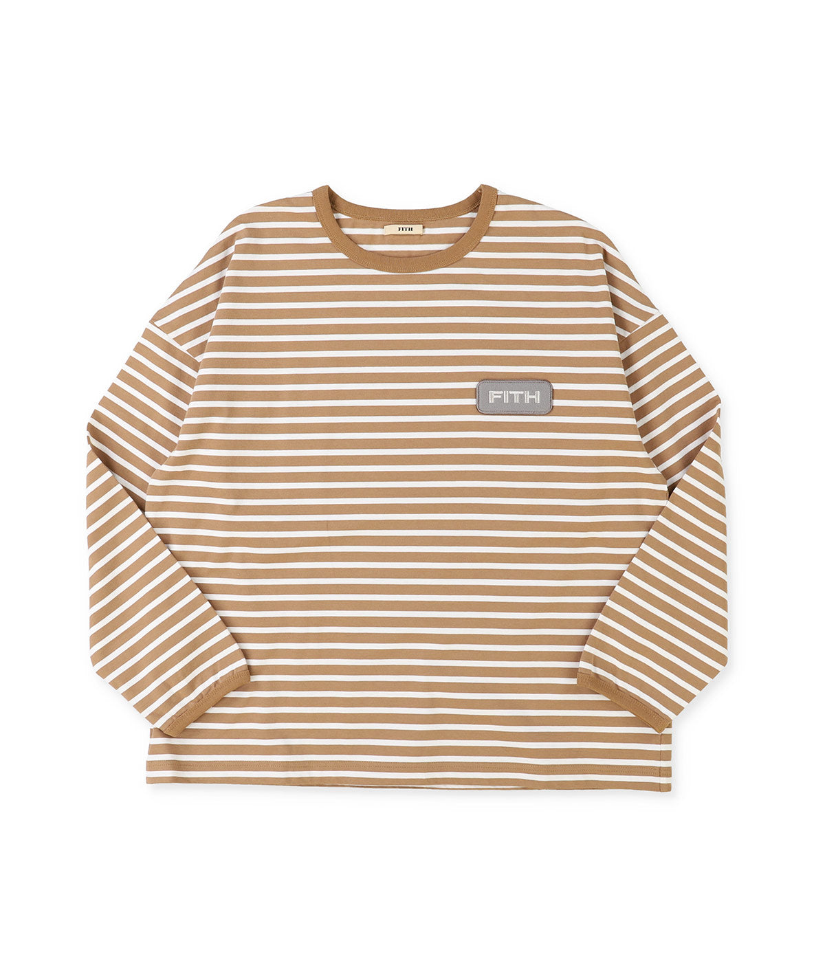 Striped Patch Long Sleeve Tee(LADIES)