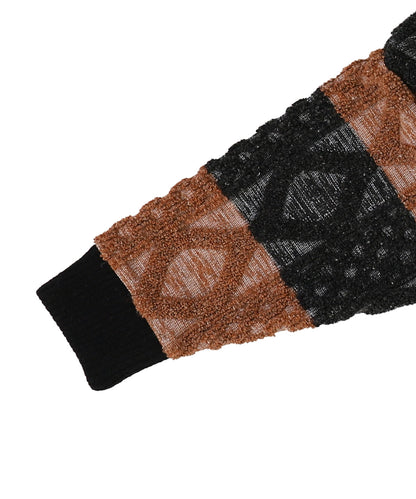 Striped Rope-knitting Pullover