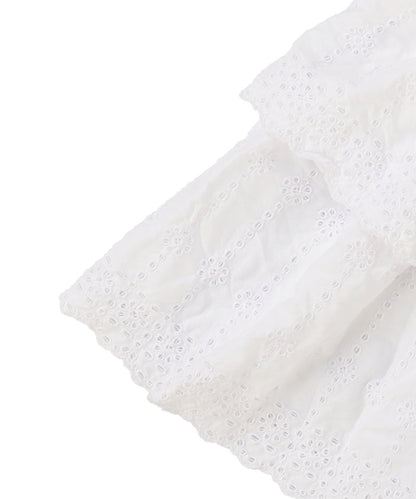 Scallopped Lace Tiered Blouse