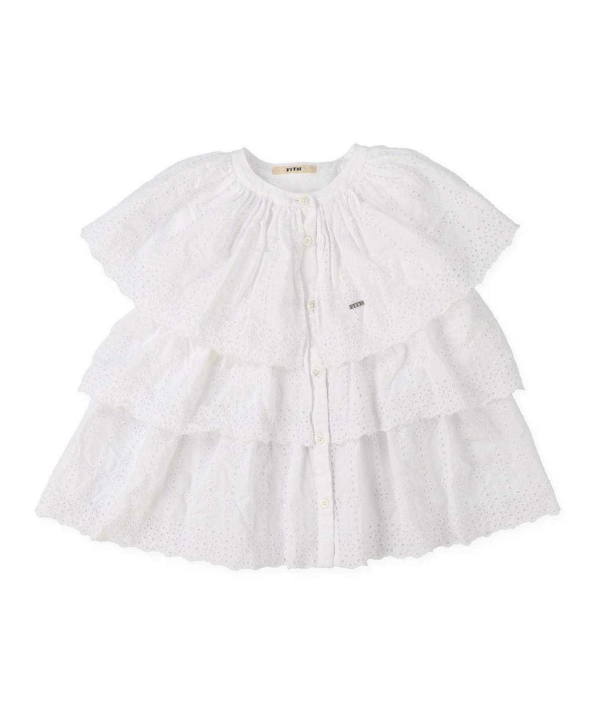 Scallopped Lace Tiered Blouse